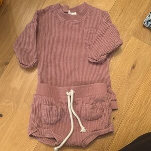 Pink Waffle Knit Baby Outfit Jamie Kay